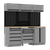 Superline Pro APMSBESTACK03W Black Edition Storage System with Rubber Wood Worktop 2.04m