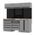 Superline Pro APMSBESTACK03W Black Edition Storage System with Rubber Wood Worktop 2.04m