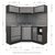 Superline Pro APMSSTACK08SS Corner Storage System with Stainless Worktop 1.55m