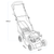 Dellonda DG100 Hand-Propelled Petrol Lawnmower Grass Cutter, 127cc 16"/41cm 4-Stroke