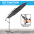 Dellonda DG264 Banana Parasol with Cover 3m - Grey