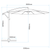 Dellonda DG265 Banana Parasol with Cover 3m - Cream