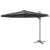 Dellonda DG267 Cantilever Parasol with 360° Rotation, Tilt & Cover 3m - Grey
