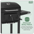 Dellonda DG283 Charcoal Grill BBQ Smoker & Trolley with 2 Side Shelves - Black