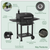 Dellonda DG283 Charcoal Grill BBQ Smoker & Trolley with 2 Side Shelves - Black