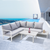 Dellonda DG53 Kyoto Aluminium Outdoor Corner Sofa & Coffee Table Set 3pc