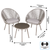 Dellonda DG55 Como Steel Bistro Set with Tempered Glass Tabletop 3pc