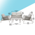 Dellonda DG56 Fusion Aluminium Outdoor Sofa, Arm Chairs & Coffee Table Set 4pc