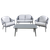 Dellonda DG59 Echo Aluminium Outdoor Sofa, Chair & Coffee Table Set 4pc