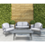 Dellonda DG59 Echo Aluminium Outdoor Sofa, Chair & Coffee Table Set 4pc