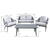 Dellonda DG59 Echo Aluminium Outdoor Sofa, Chair & Coffee Table Set 4pc