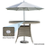 Dellonda DG66 Chester Rattan Wicker Round Outdoor Dining Table with Tempered Glass Top