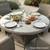 Dellonda DG66 Chester Rattan Wicker Round Outdoor Dining Table with Tempered Glass Top