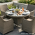 Dellonda DG66 Chester Rattan Wicker Round Outdoor Dining Table with Tempered Glass Top