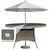Dellonda DG67 Chester Rattan Wicker Round Outdoor Dining Table with Tempered Glass Top