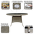 Dellonda DG67 Chester Rattan Wicker Round Outdoor Dining Table with Tempered Glass Top