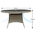 Dellonda DG67 Chester Rattan Wicker Round Outdoor Dining Table with Tempered Glass Top
