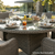 Dellonda DG67 Chester Rattan Wicker Round Outdoor Dining Table with Tempered Glass Top