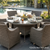 Dellonda DG67 Chester Rattan Wicker Round Outdoor Dining Table with Tempered Glass Top