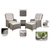 Dellonda DG68 Chester Rattan Wicker Outdoor Recliner Loungers & Table Set 5pc