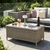 Dellonda DG71 Chester Rattan Wicker Outdoor Balcony Table with Tempered Glass Top