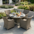 Dellonda DG85 Chester Rattan Wicker Outdoor Dining Set with Tempered Glass Tabletop 7pc