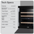 Baridi DH117 36 Bottle Built-In Wine Cooler with Beech Wood Shelves & LED Light - Black