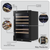 Baridi DH118 57 Bottle Built-In Dual Zone Wine Cooler with Beech Wood Shelves & LED Light - Black