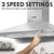 Baridi DH127 Cooker Hood with Carbon Filters 90cm - Stainless Steel