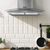 Baridi DH128 Curved Glass Cooker Hood with Carbon Filters & LED Lights 60cm - Stainless Steel