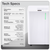 Baridi DH148 Dehumidifier with Digital Display & 24hr Timer 20L - White