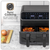 Baridi DH172 Dual Zone Air Fryer 8L with 8-in-1 Functions Touch Controls, Easy-Clean, Black - DH172