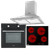 Baridi DH185 Integrated Ceramic Hob with 4 Cooking Zones, Integrated Fan-Assisted Electric Oven & Cooker Hood with Carbon Filters