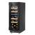 Baridi DH204 17 Bottle Dual Zone Slim Built-In 30cm Wine Cooler with Touch Screen Controls, Beech Wood Shelves & LED Light - Black