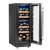 Baridi DH204 17 Bottle Dual Zone Slim Built-In 30cm Wine Cooler with Touch Screen Controls, Beech Wood Shelves & LED Light - Black