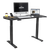 Dellonda DH241 Carbon Fibre Effect Electric Height Adjustable Standing Desk, 1400 x 700mm Dual Motor 100kg