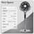 Baridi DH264 12" Pedestal Fan with Remote Control, Back Light & 12hr Timer - Grey