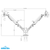 Dellonda DH27 Adjustable Double Monitor Arm with 360° Rotation - White