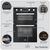 Baridi DH278 72cm Built-Under Double Oven, 74L Capacity, Energy Rating A – Black