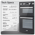 Baridi DH279 90cm Built-In Double Oven, 88L Capacity, Energy Rating A - Black