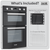 Baridi DH279 90cm Built-In Double Oven, 88L Capacity, Energy Rating A - Black