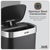 Baridi DH281 Sensor Bin 50L - Black/Stainless Steel