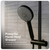 Baridi DH315 Thermostatic Shower Mixer Set, 20cm Round Head, Adjustable Rail - Black