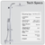 Baridi DH316 Thermostatic Shower Mixer Set, 20x20cm Square Head, Adjustable Rail - Chrome