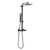 Baridi DH317 Thermostatic Shower Mixer Set, 20x20cm Square Head, Adjustable Rail - Black