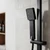 Baridi DH317 Thermostatic Shower Mixer Set, 20x20cm Square Head, Adjustable Rail - Black