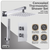 Baridi DH320 Concealed Thermostatic Shower Set 20 x 20cm Square Head & Hand Shower - Chrome