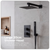Baridi DH321 Concealed Thermostatic Shower Set 20 x 20cm Square Head & Hand Shower - Black
