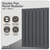 Baridi DH342 Horizontal Radiator Contemporary Double Flat Panel Design 600 x 1190mm – Anthracite