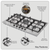 Baridi DH382 90cm Gas Hob Stainless Steel with 5 Burners, Cast Iron Supports & Auto Ignition 11kW